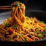 Mongolian Ground Beef Noodles - featured image
