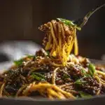 Mongolian Ground Beef Noodles - featured image