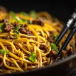 Mongolian Ground Beef Noodles - featured image