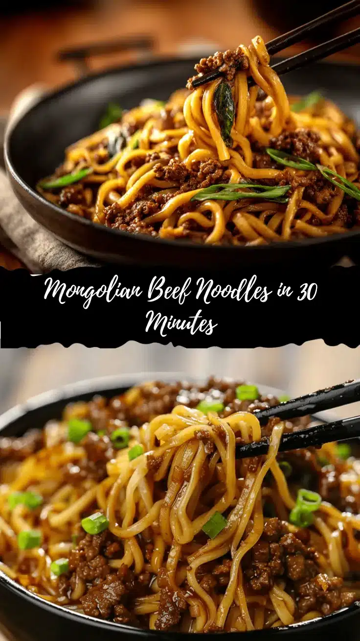 Mongolian ground beef noodles recipe