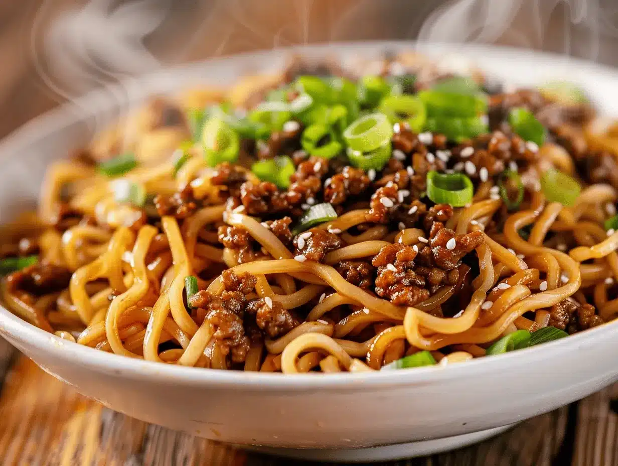Mongolian Ground Beef Ramen Bowls preparation steps