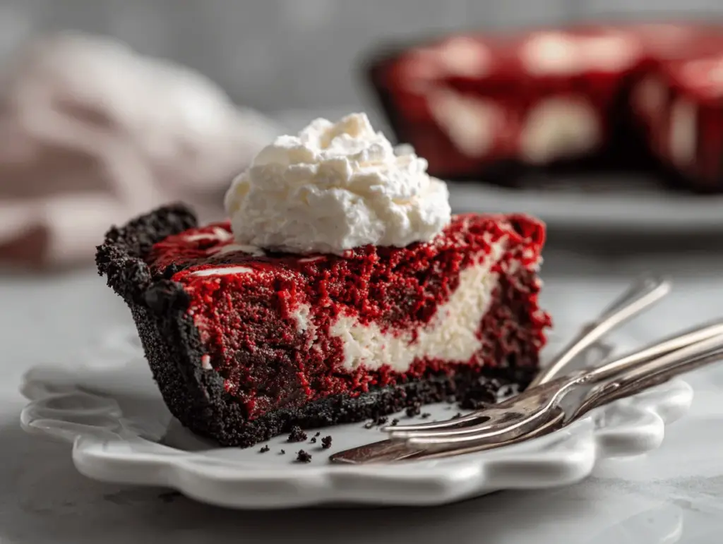 red velvet brownie pie - featured image
