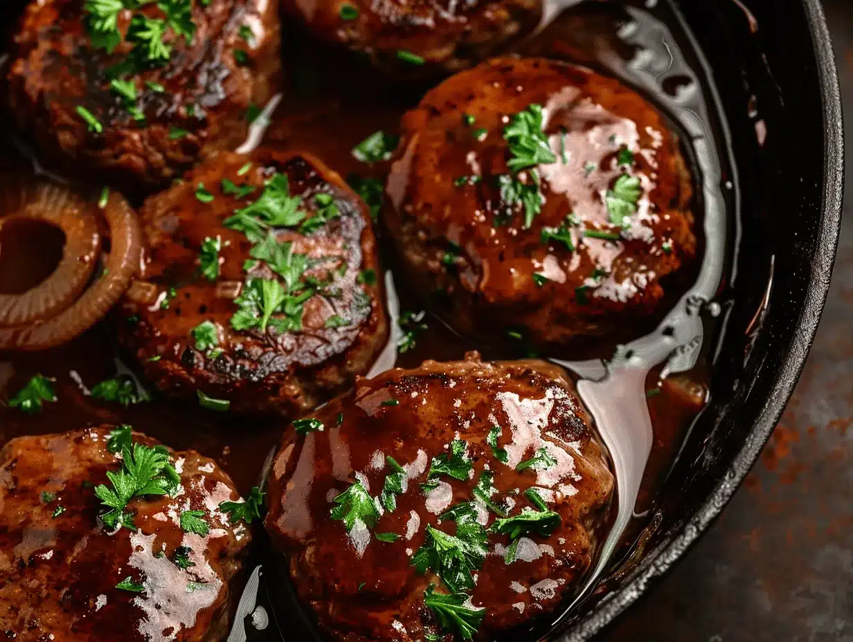 Salisbury steak and gravy preparation steps