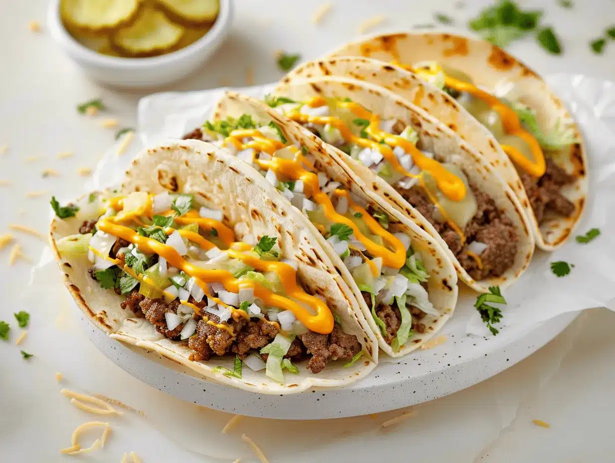 smash burger tacos preparation steps