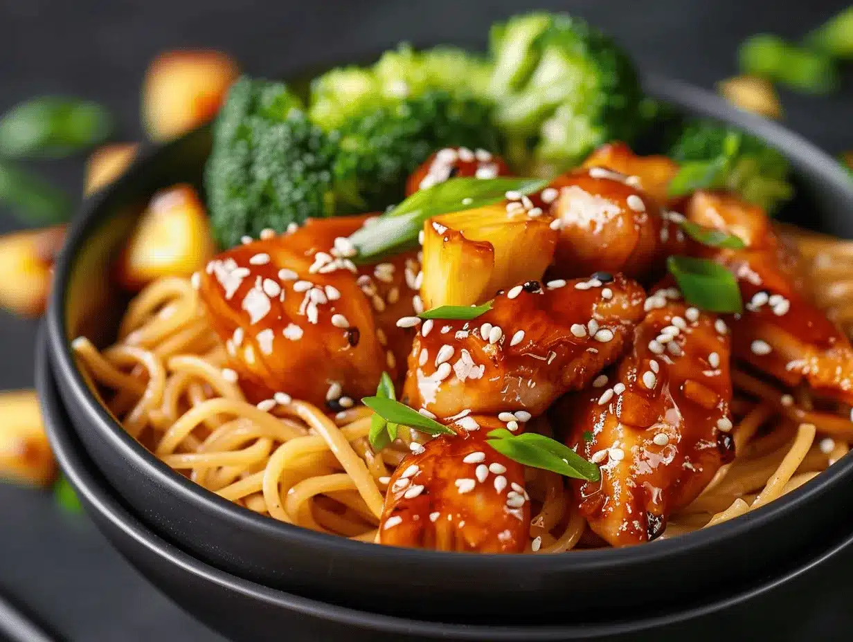 spicy honey teriyaki chicken noodle bowls preparation steps