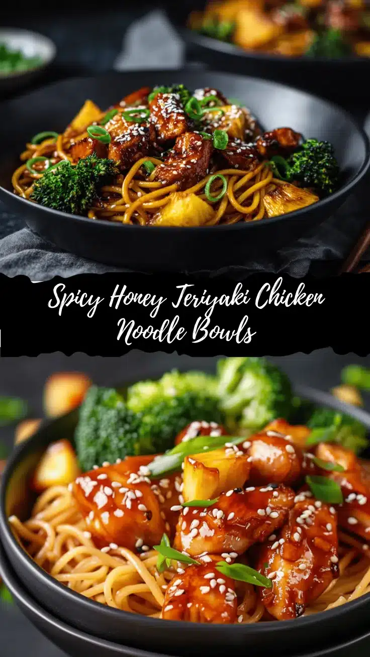 spicy honey teriyaki chicken noodle bowls recipe