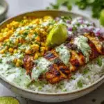 street corn chicken rice bowl - featured image