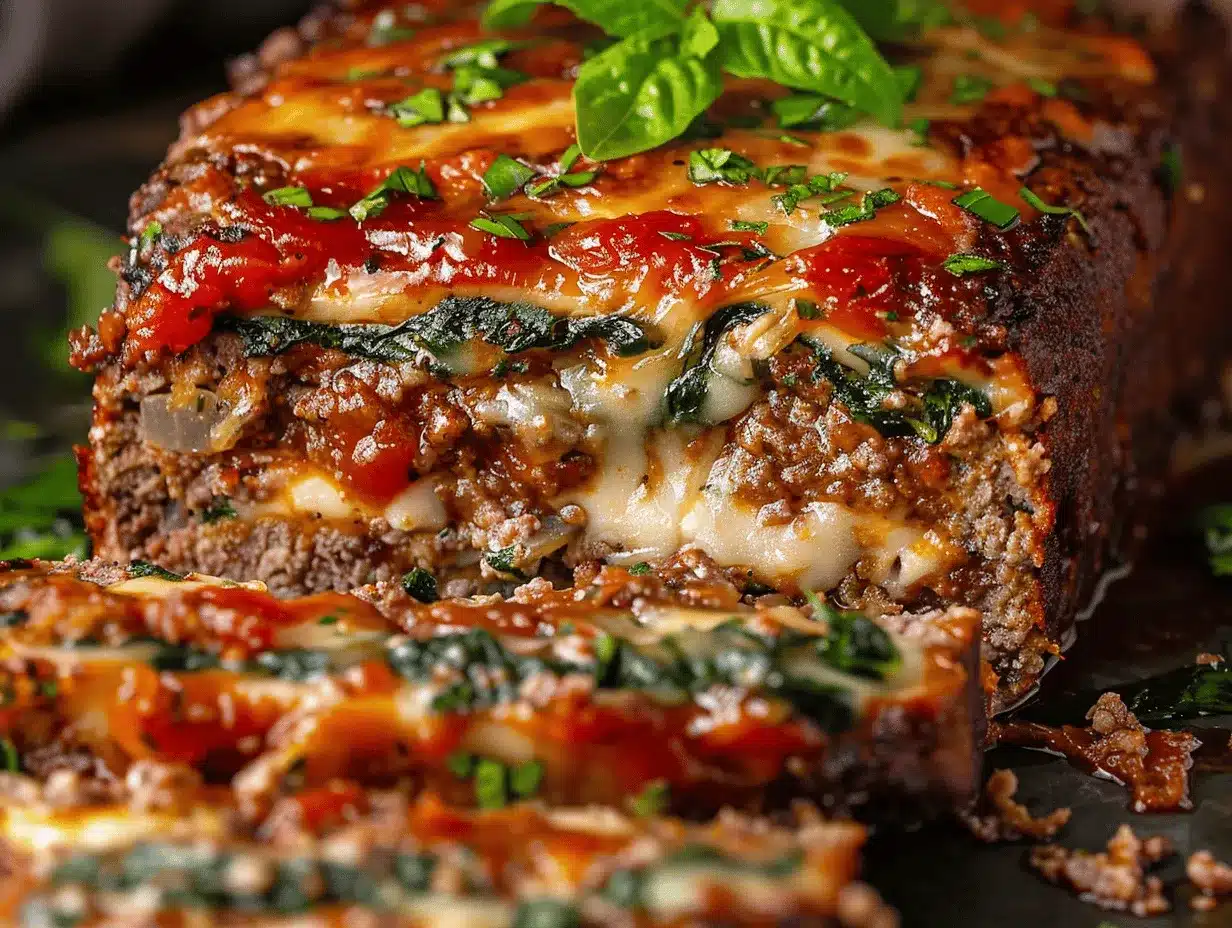 stuffed Italian meatloaf preparation steps