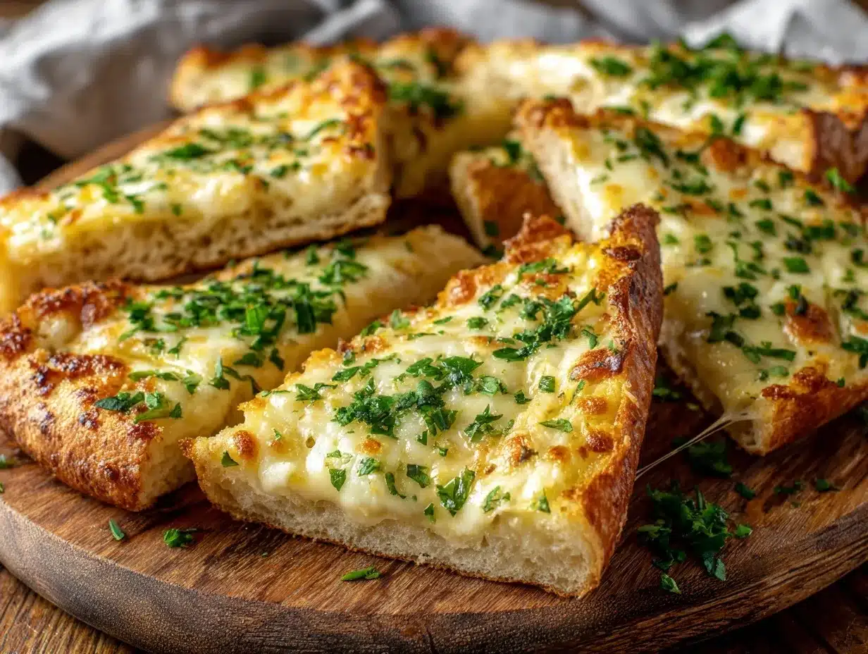 air fryer cheesy garlic bread preparation steps