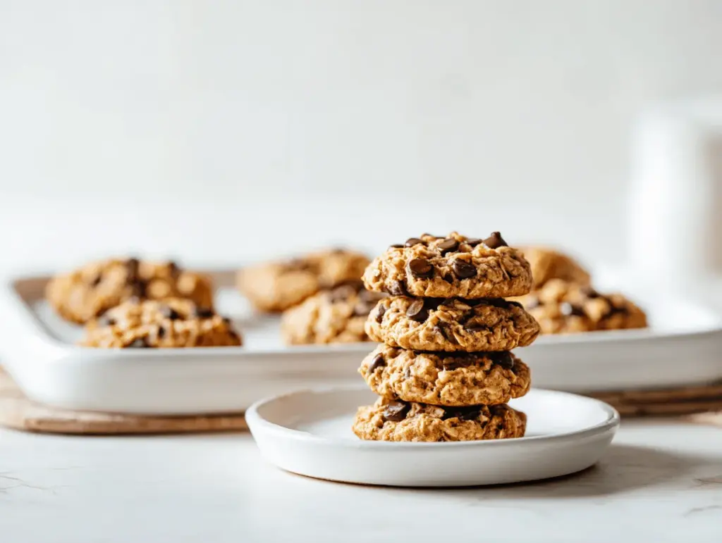banana chocolate chip oatmeal cookies - featured image