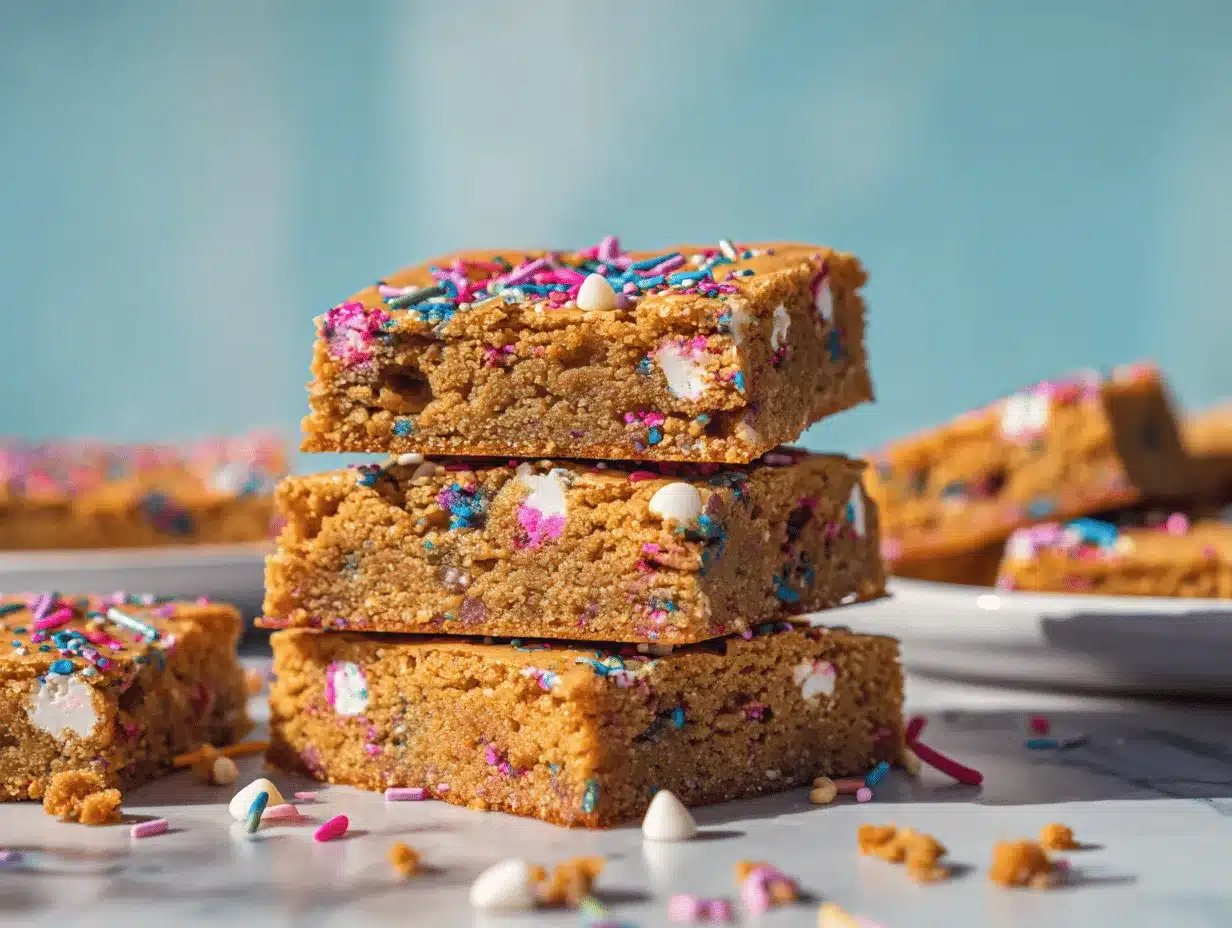 brown butter funfetti cake mix cookie bars preparation steps