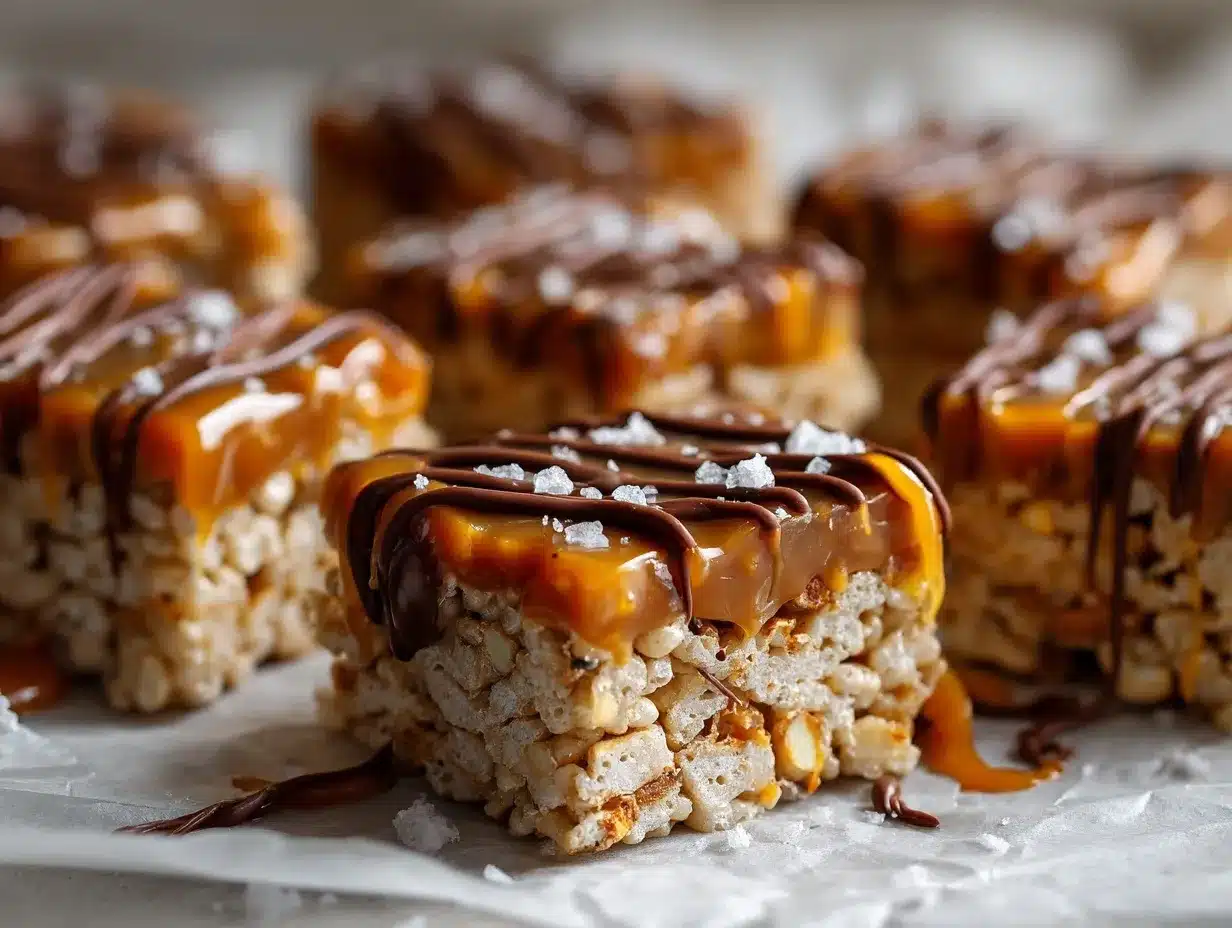 brown butter pretzel salted caramel Rice Krispie treats preparation steps