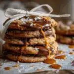 brown butter salted caramel chocolate chip cookies - featured image