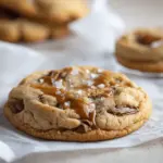 brown butter salted caramel chocolate chip cookies - featured image