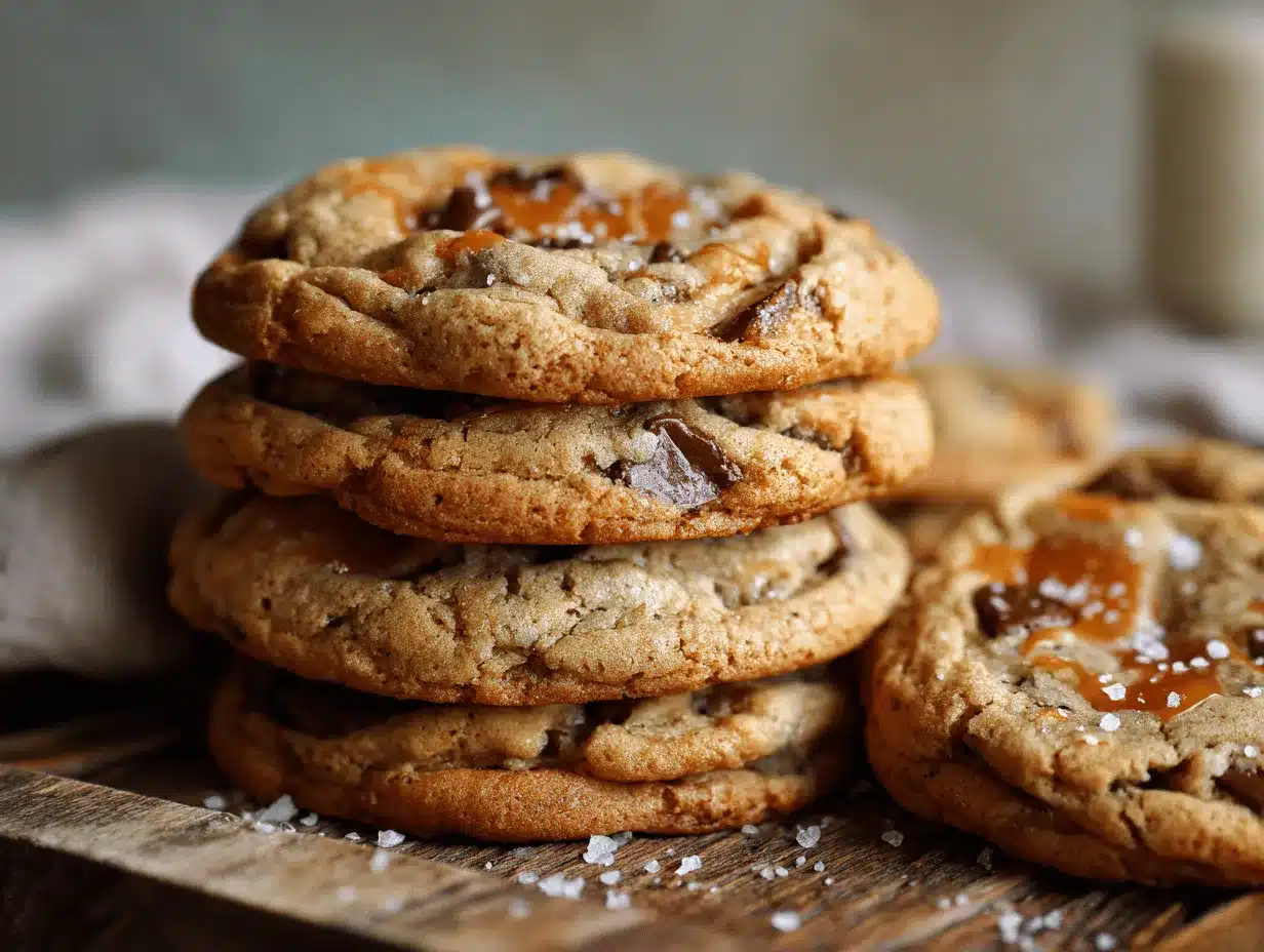 brown butter salted caramel chocolate chip cookies preparation steps