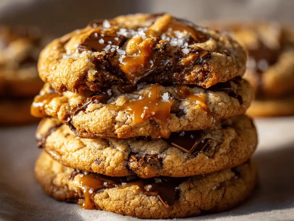 brown butter salted caramel chocolate chip cookies preparation steps