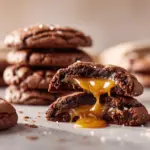 brownie stuffed salted caramel chocolate cookies - featured image
