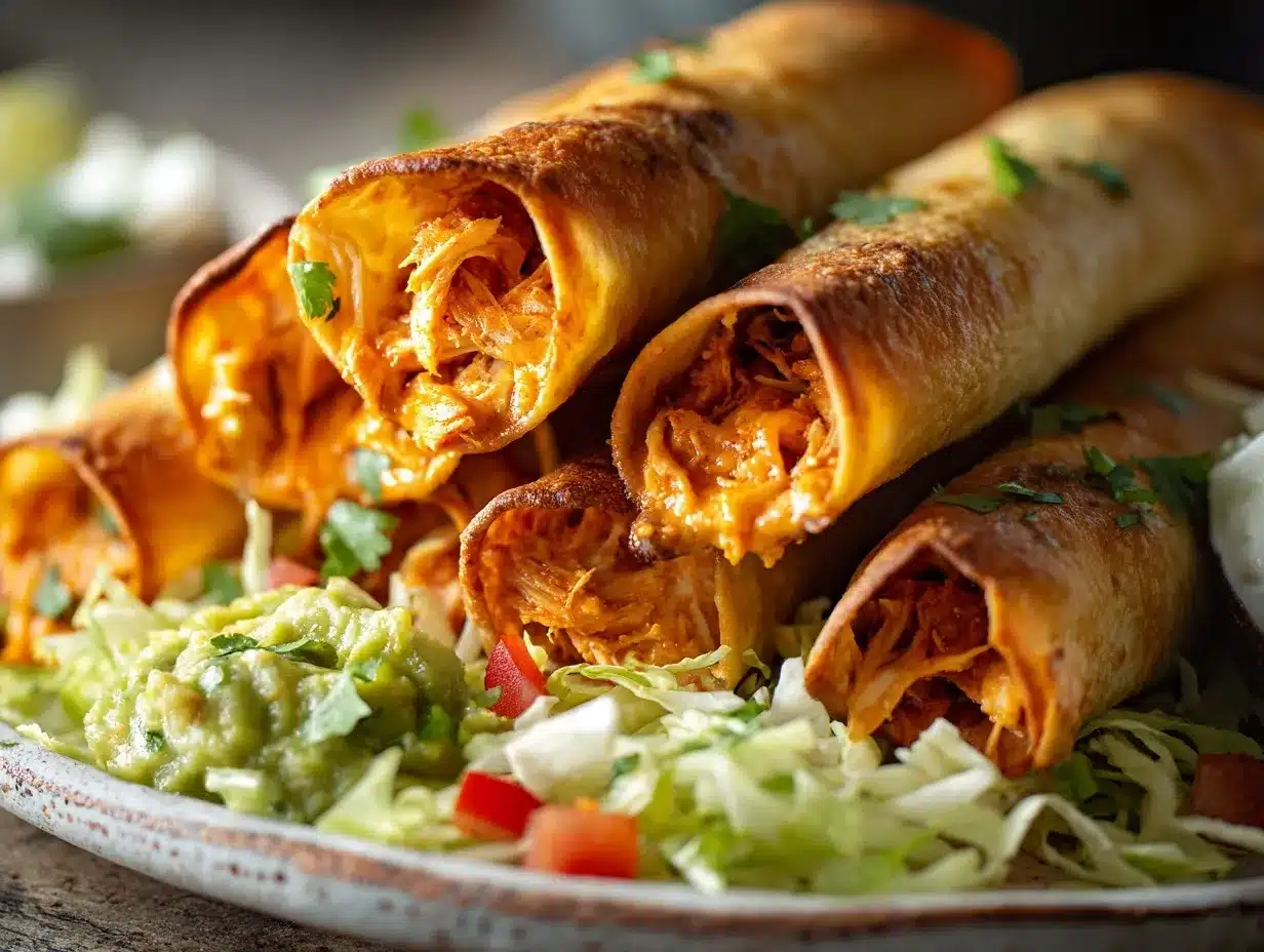 Buffalo chicken flautas preparation steps