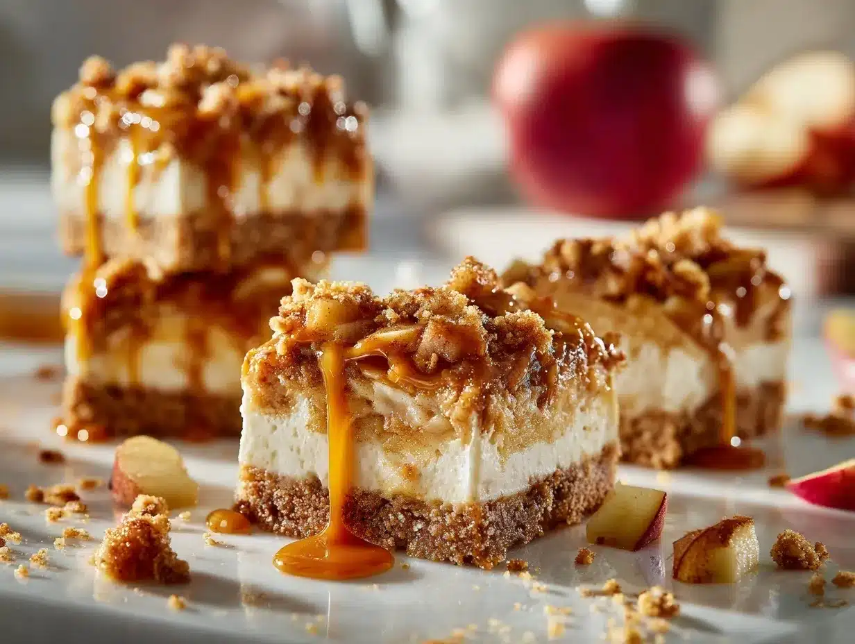 caramel apple cheesecake bars preparation steps