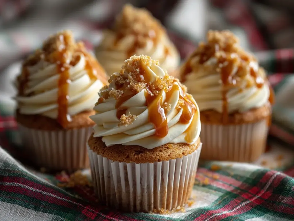 caramel apple pie cupcakes - featured image