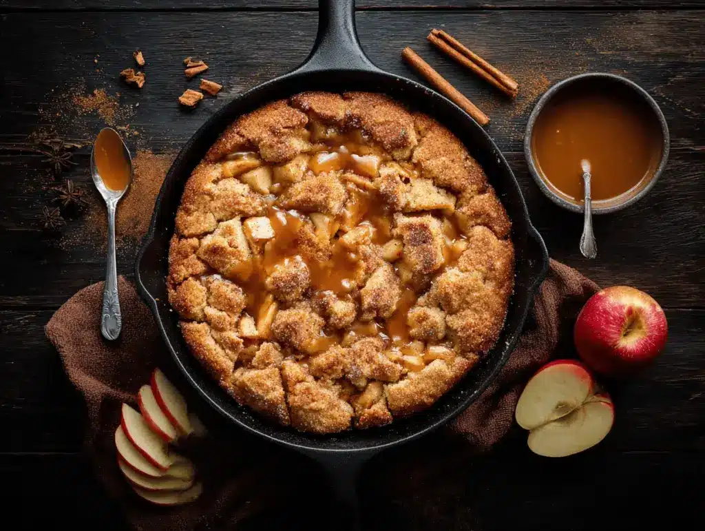 caramel apple snickerdoodle skillet cookie - featured image