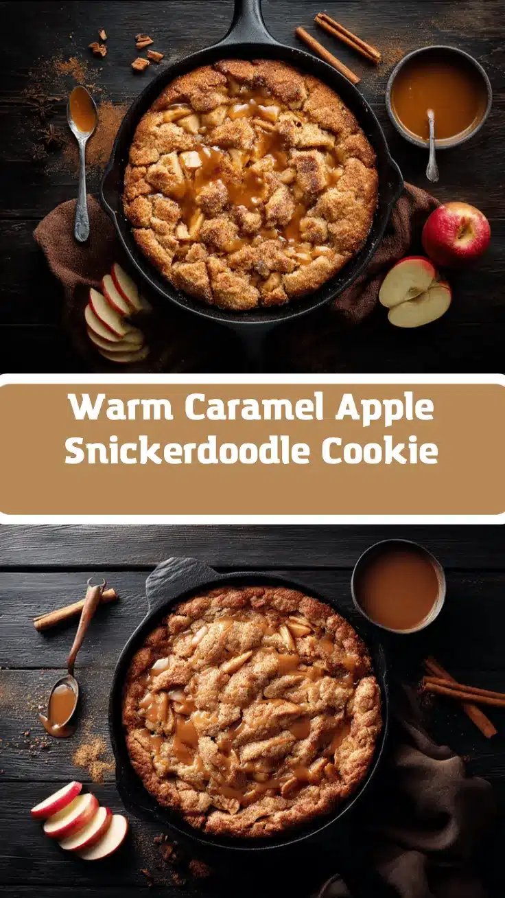 caramel apple snickerdoodle skillet cookie recipe