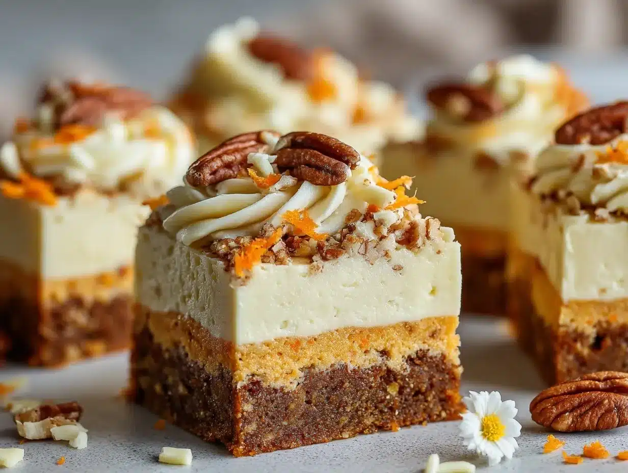 carrot cake cheesecake bars preparation steps