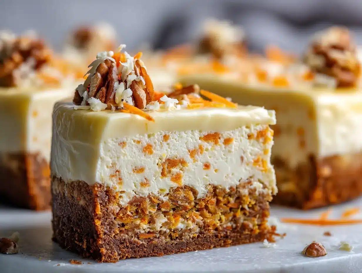 carrot cake cheesecake preparation steps