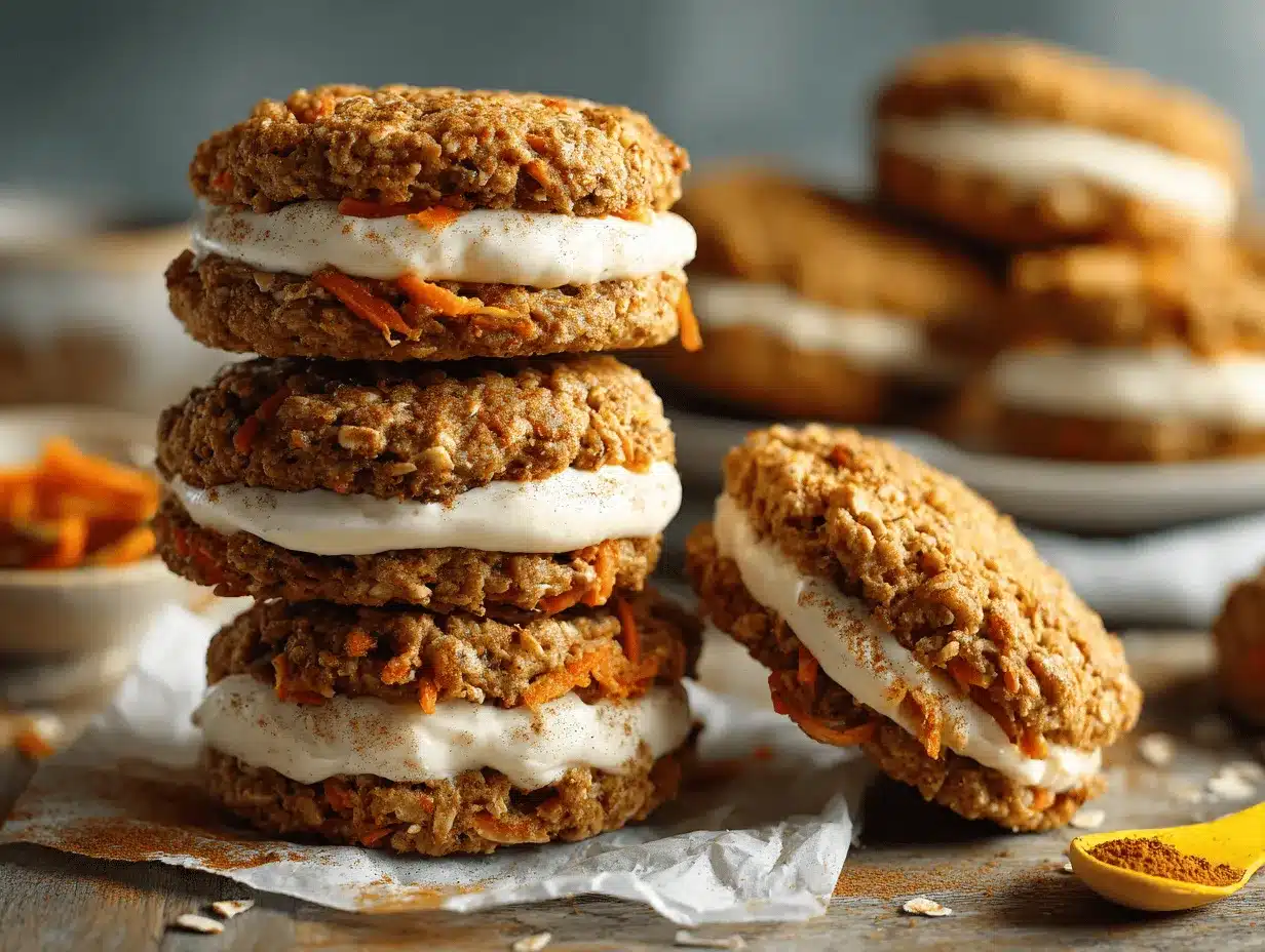 carrot cake oatmeal cookie sandwiches preparation steps