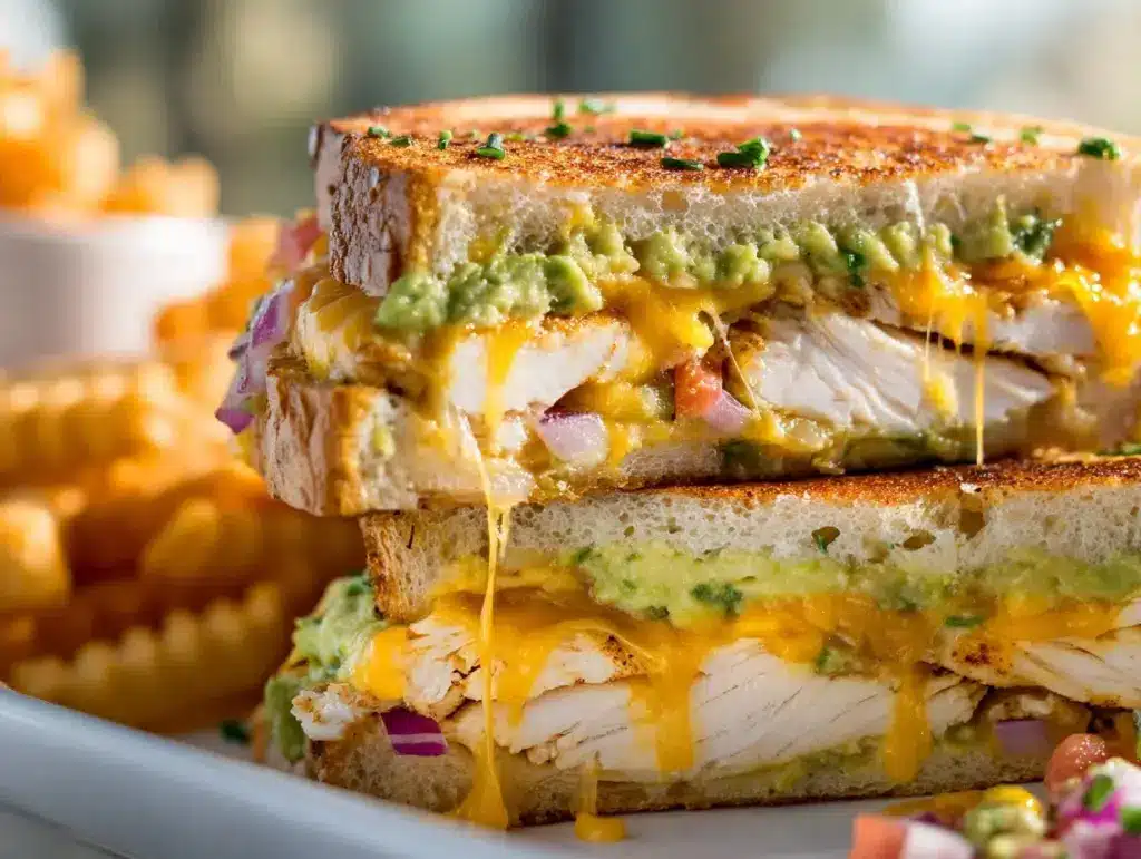 chicken avocado melt sandwich - featured image
