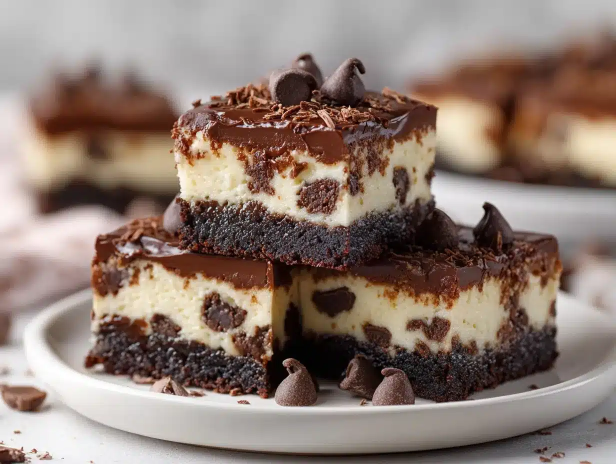 chocolate chip cheesecake bars preparation steps