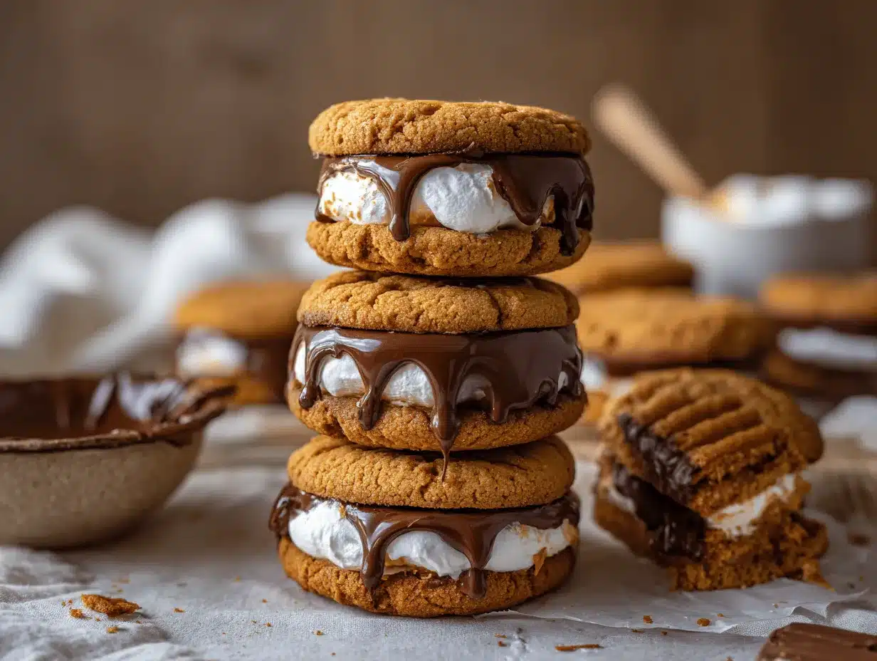 chocolate dipped peanut butter cookie sandwiches preparation steps