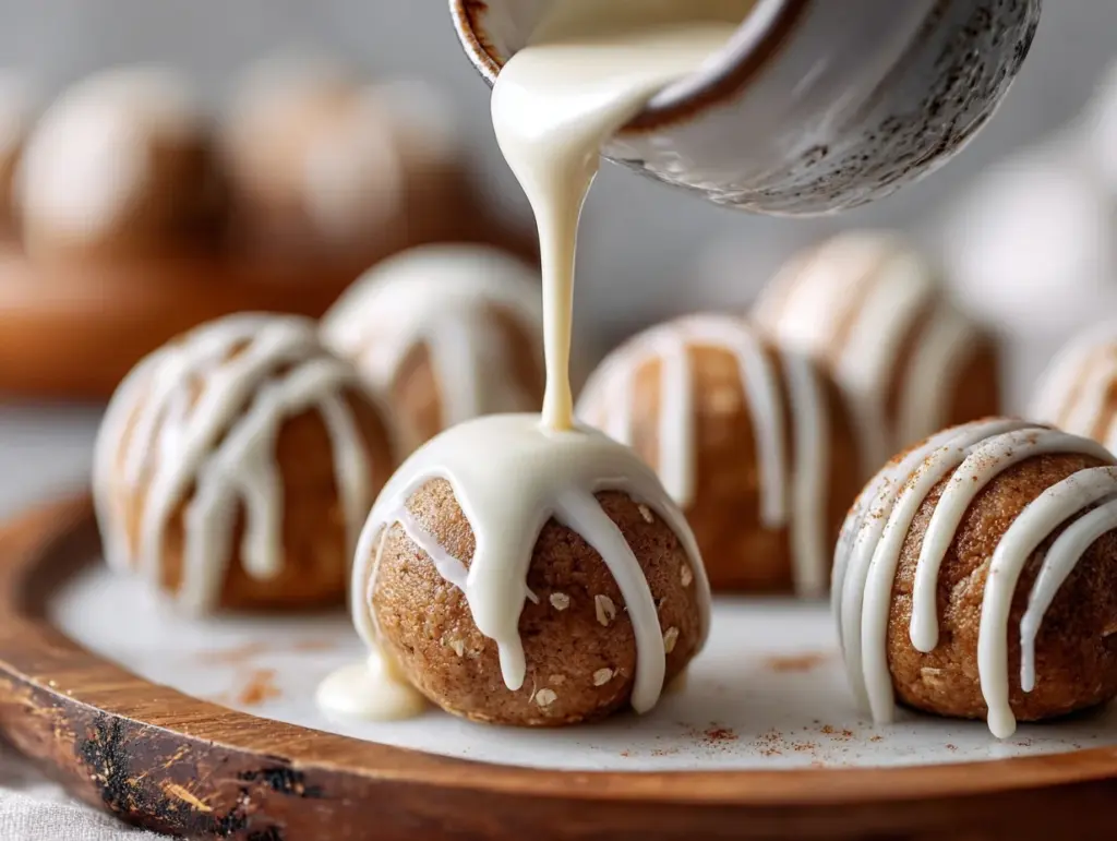 cinnamon roll protein balls - featured image
