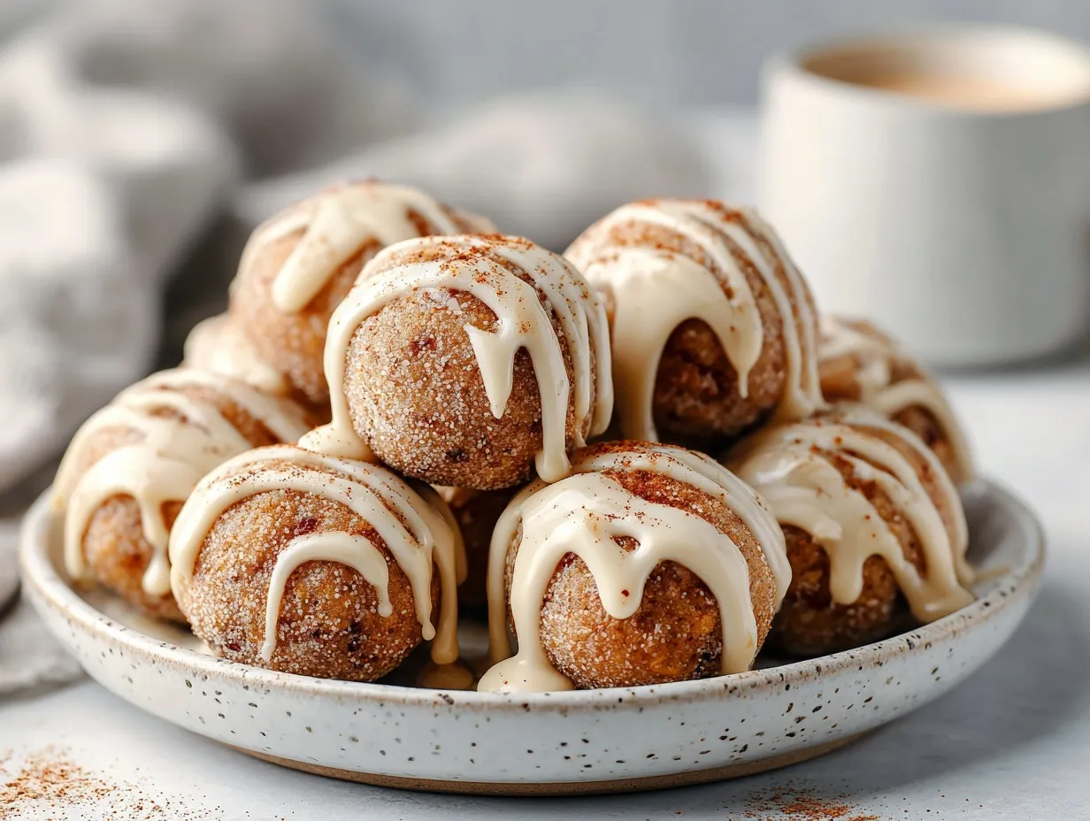 cinnamon roll protein bites preparation steps