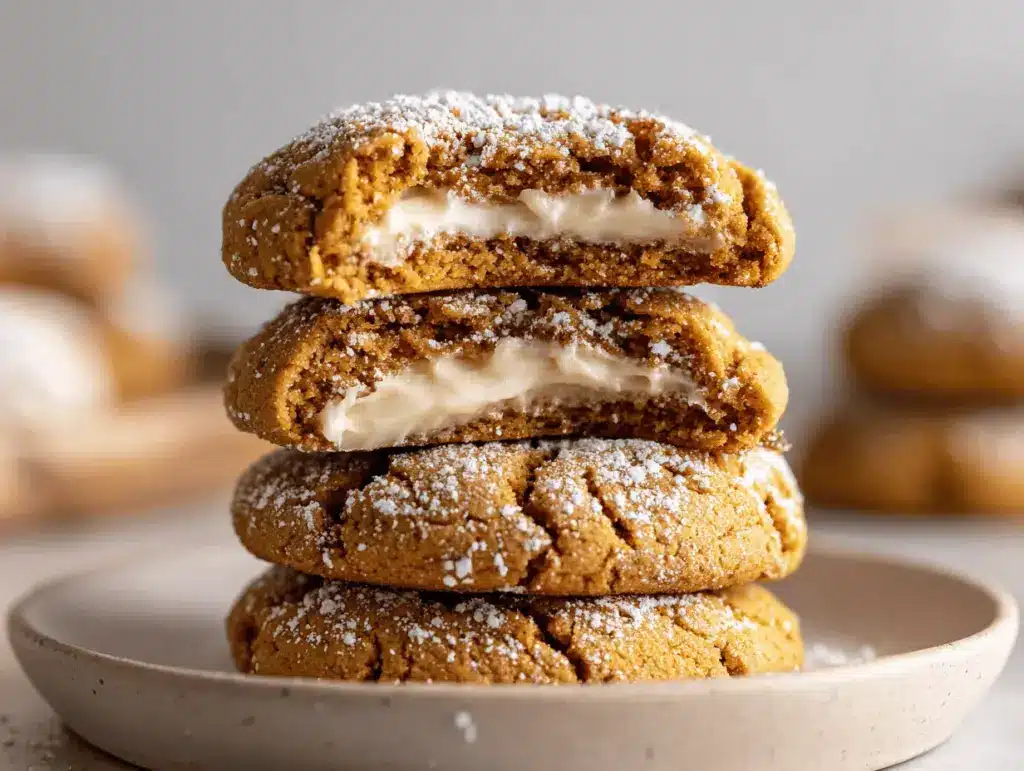 cinnamon roll pumpkin cream cheese cookies - featured image