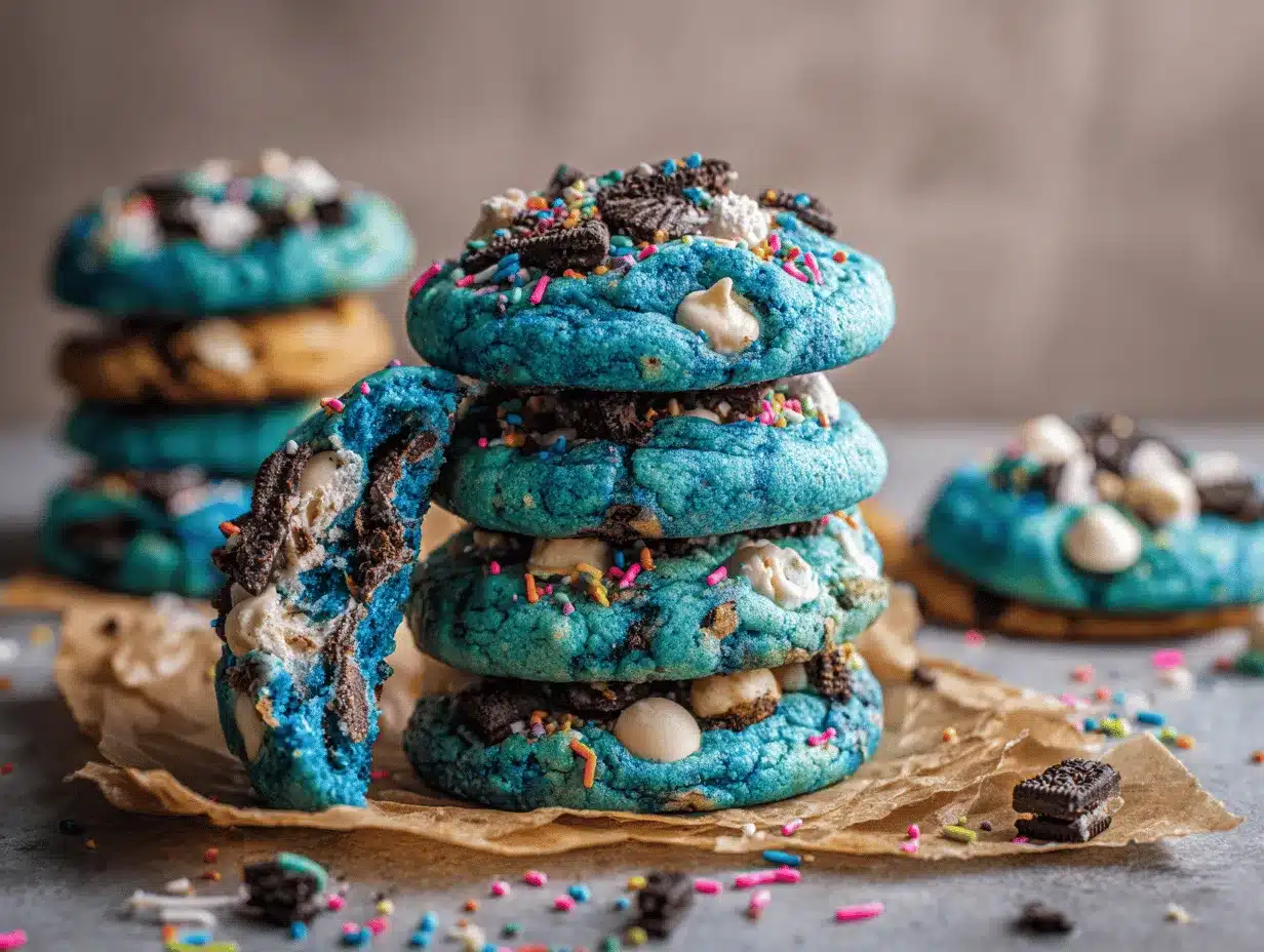 cosmic brownie cookie monster cookies preparation steps