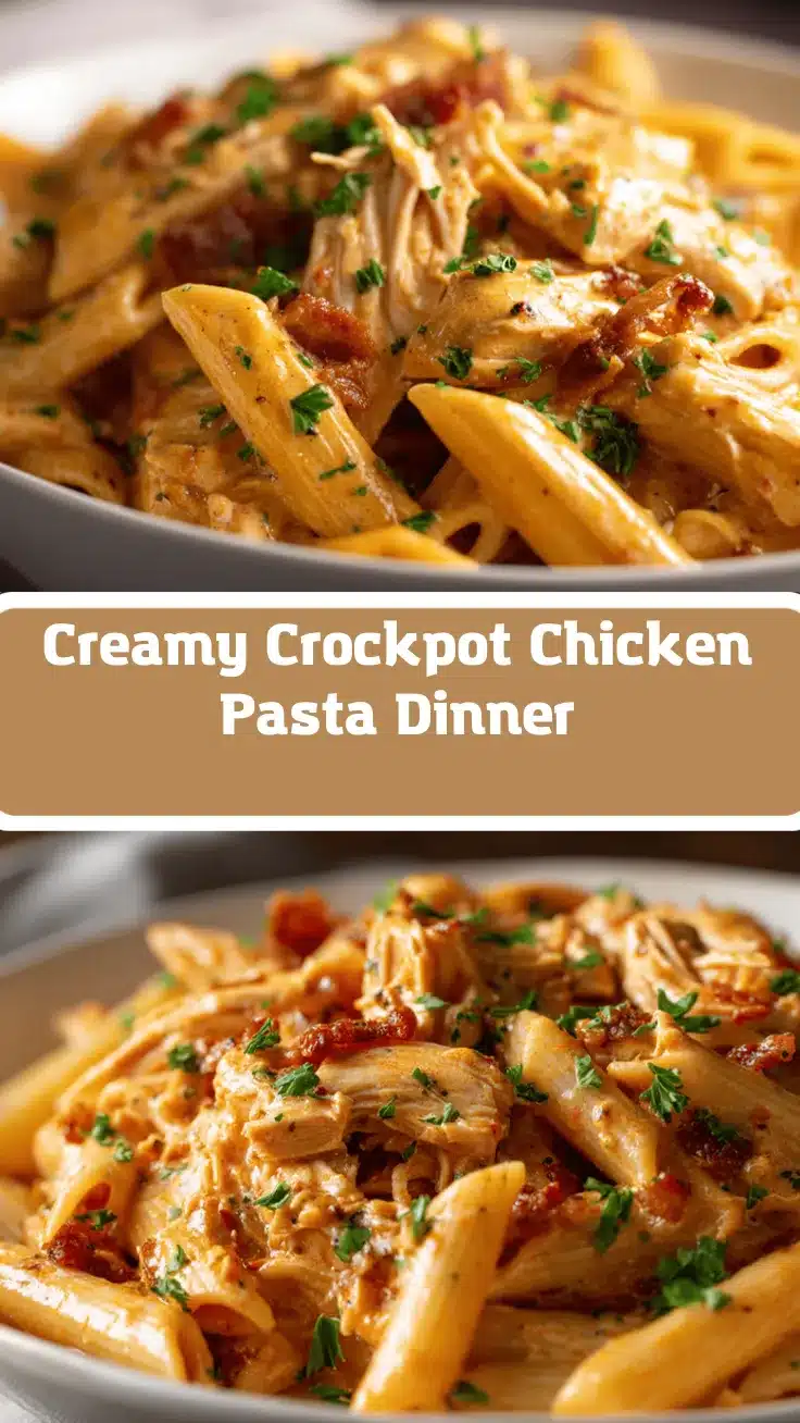 creamy crockpot chicken pasta recipe