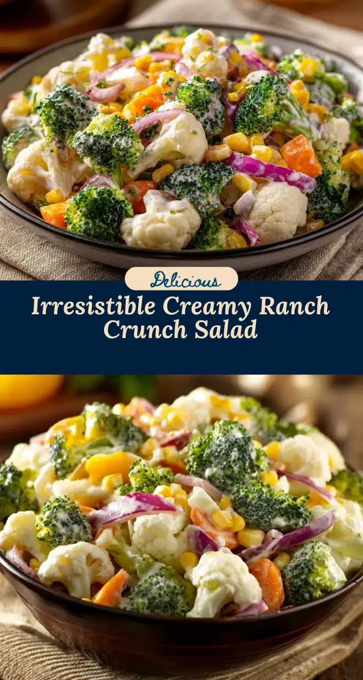 creamy ranch broccoli cauliflower salad recipe