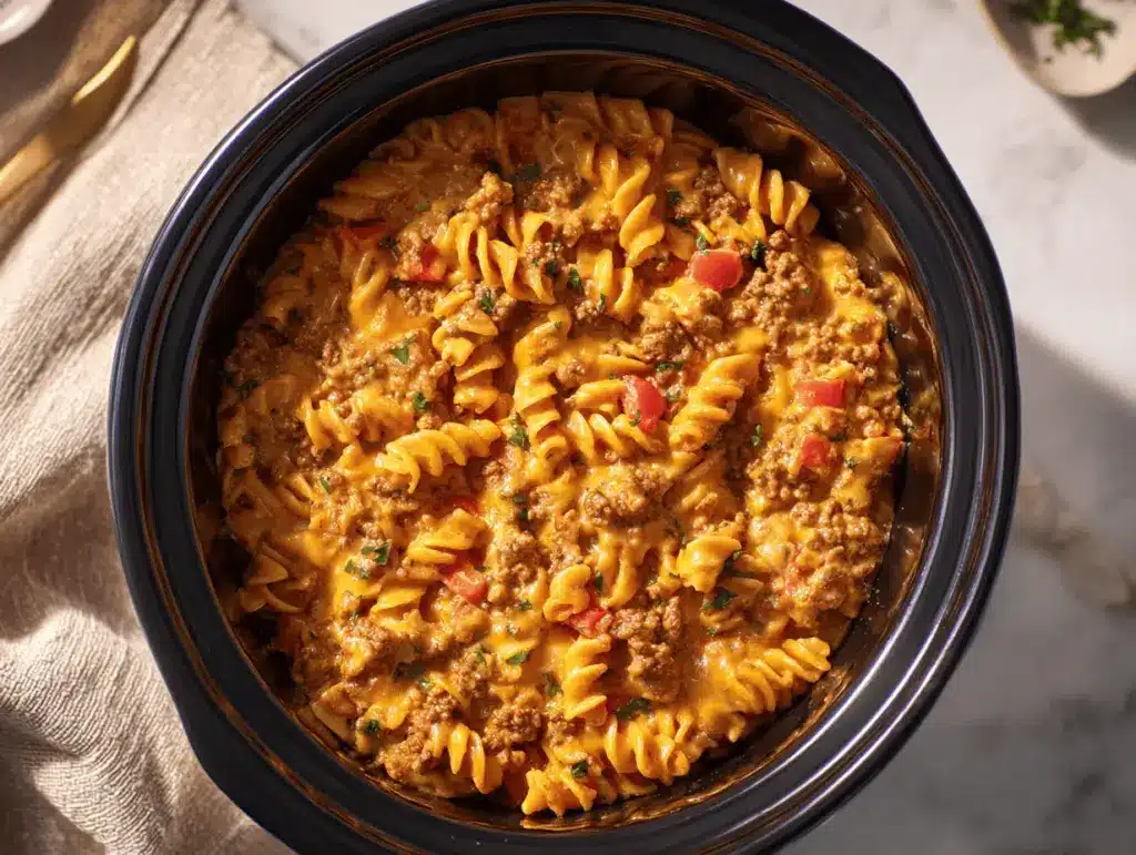 Crockpot Creamy Taco Mac and Cheese - featured image