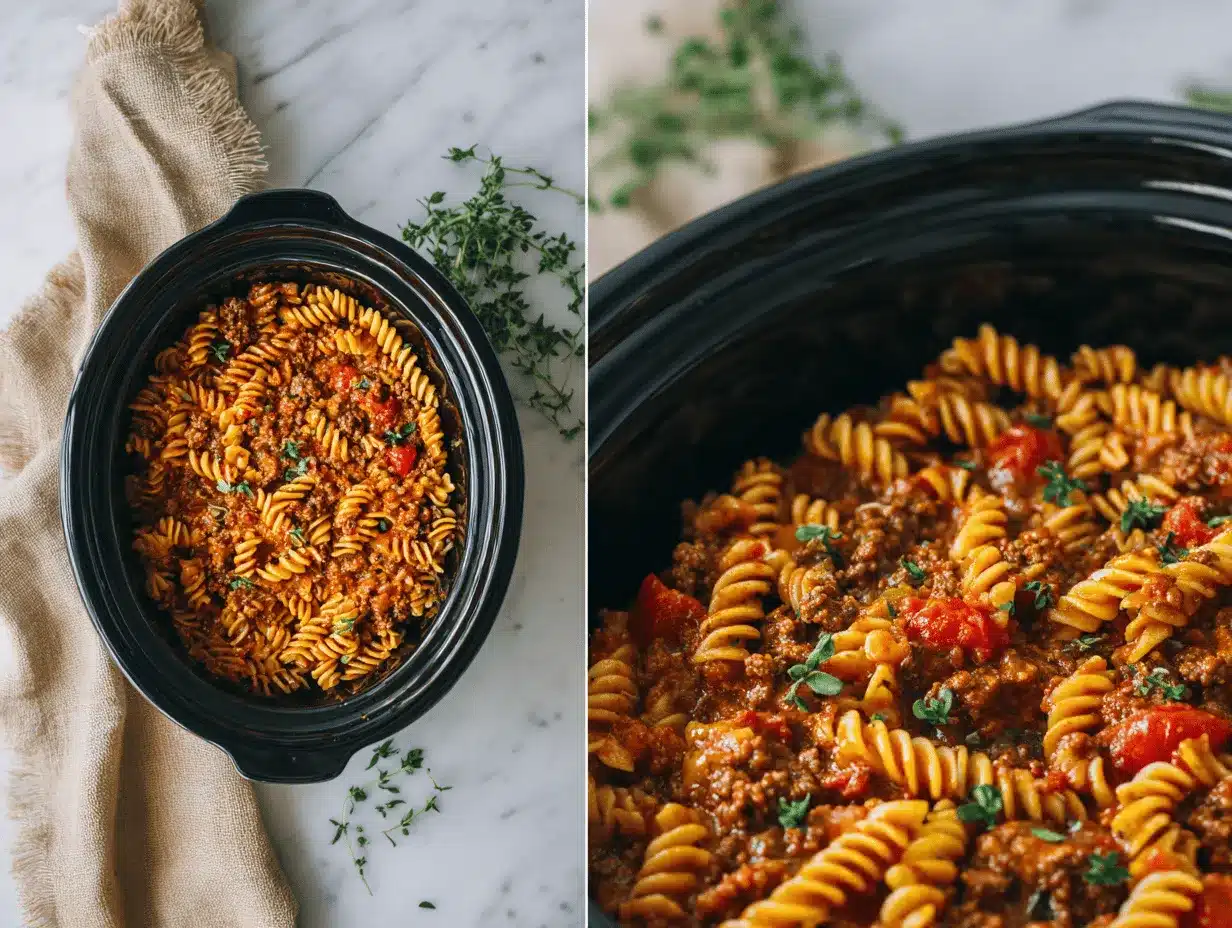 crockpot ground beef dinner preparation steps