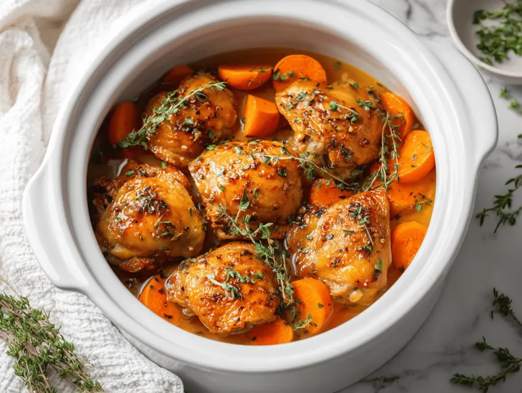 crockpot honey garlic chicken thighs - featured image