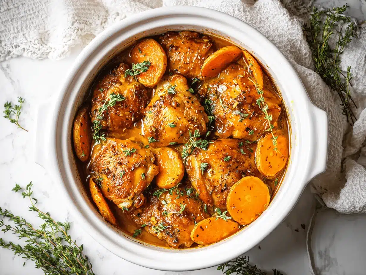 crockpot honey garlic chicken thighs preparation steps