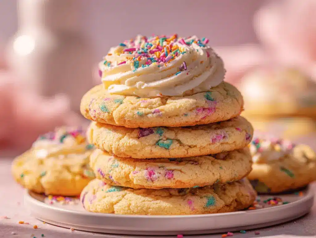 Crumbl copycat Funfetti birthday cake cookies - featured image