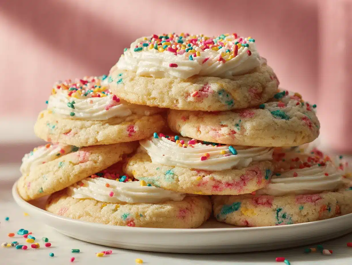 Crumbl copycat Funfetti birthday cake cookies preparation steps