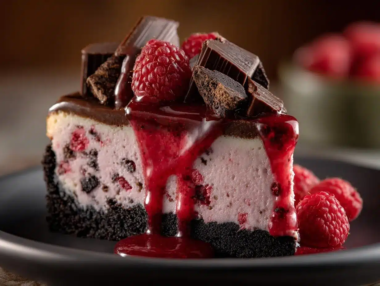 dark chocolate raspberry cheesecake preparation steps