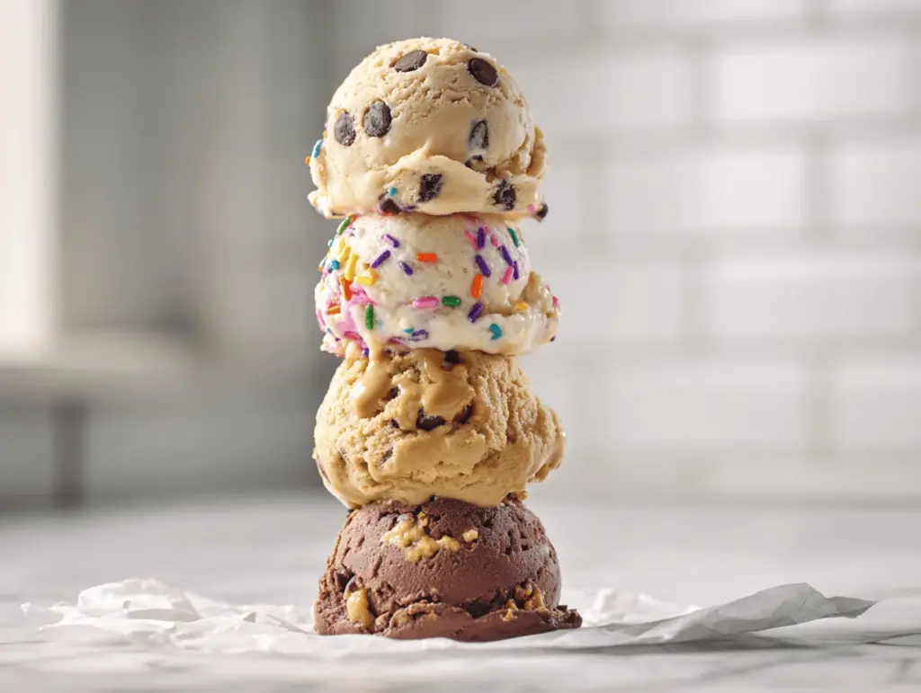 edible cookie dough sundae stack - featured image
