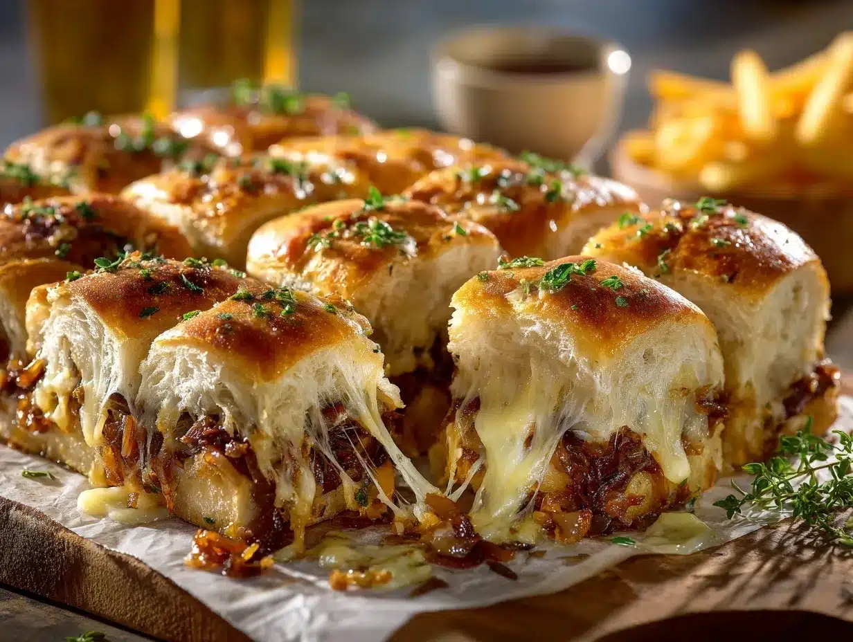 French onion grilled cheese sliders preparation steps