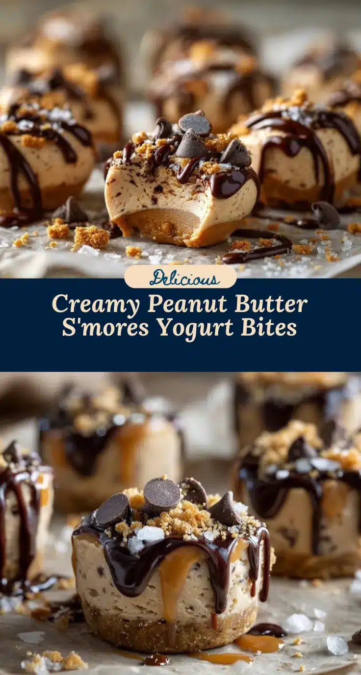 Frozen Greek Yogurt Peanut Butter Smores Bites recipe