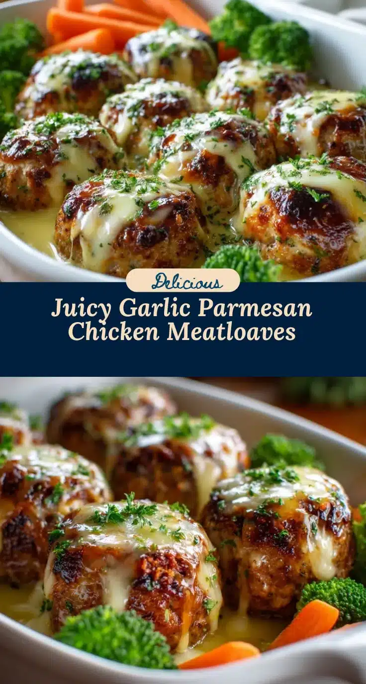 Garlic Parmesan Chicken Meatloaves recipe