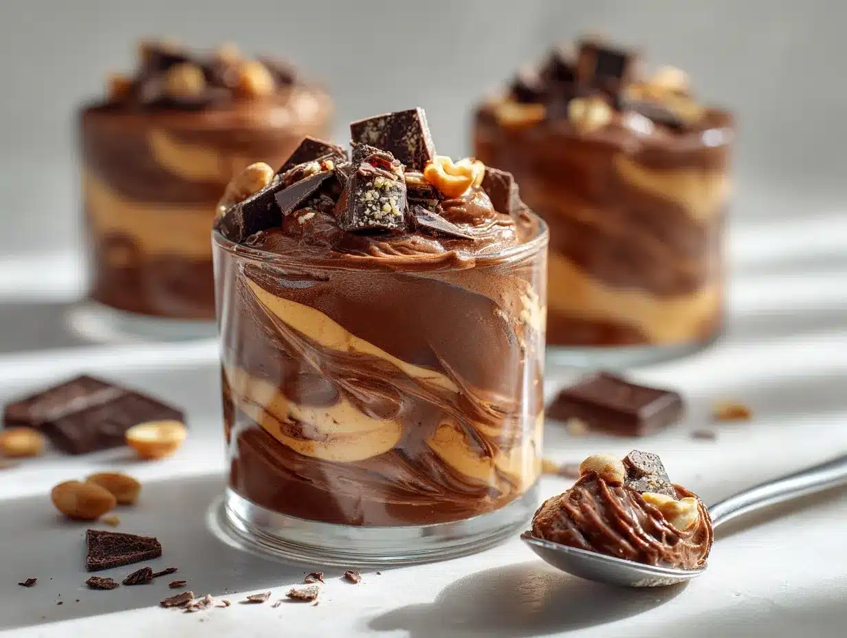 high-protein chocolate peanut butter pudding cups preparation steps